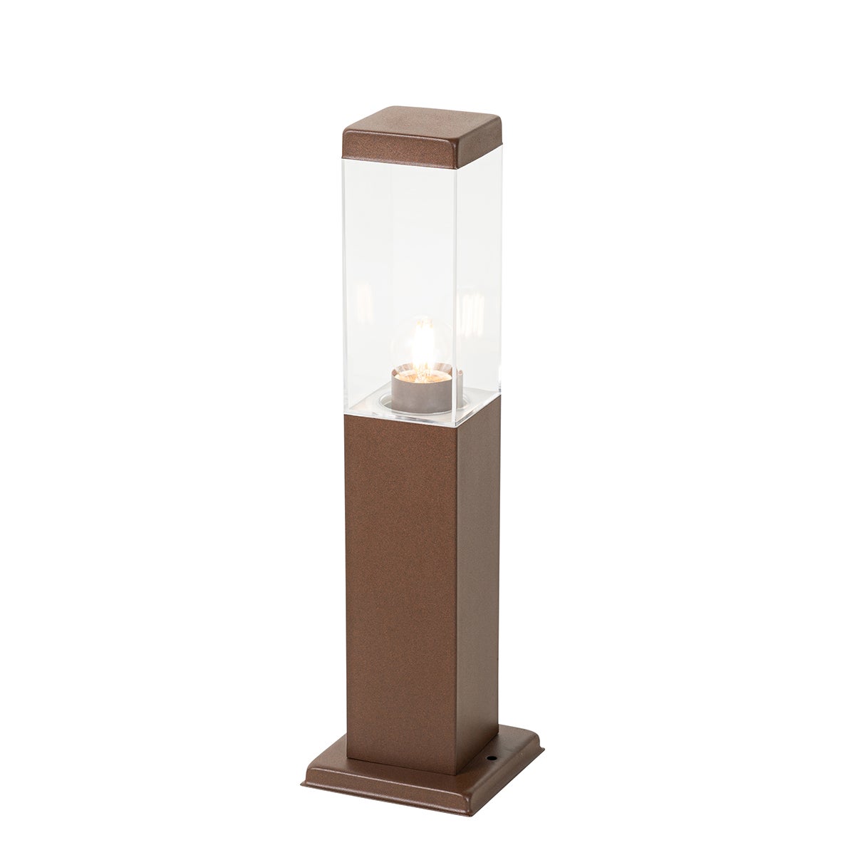 Moderne buitenlantaarnpaal, roestbruin, 45 cm - Malios