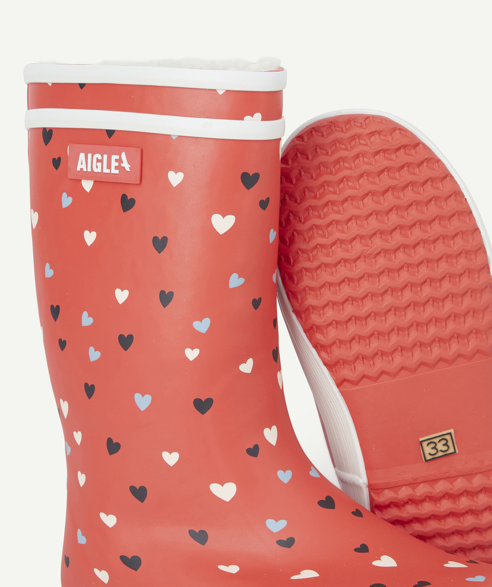 AIGLEBOTTES EN CAOUTCHOUC ROUGE AVEC COEURS LOLLYPOP 2
