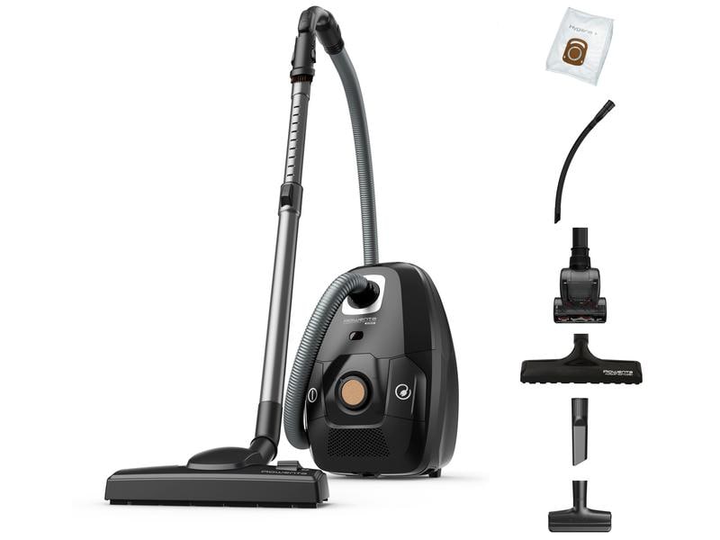 Rowenta Bodenstaubsauger Green Force Effitech Schwarz Staubsauger mit Beutel und Zubehör