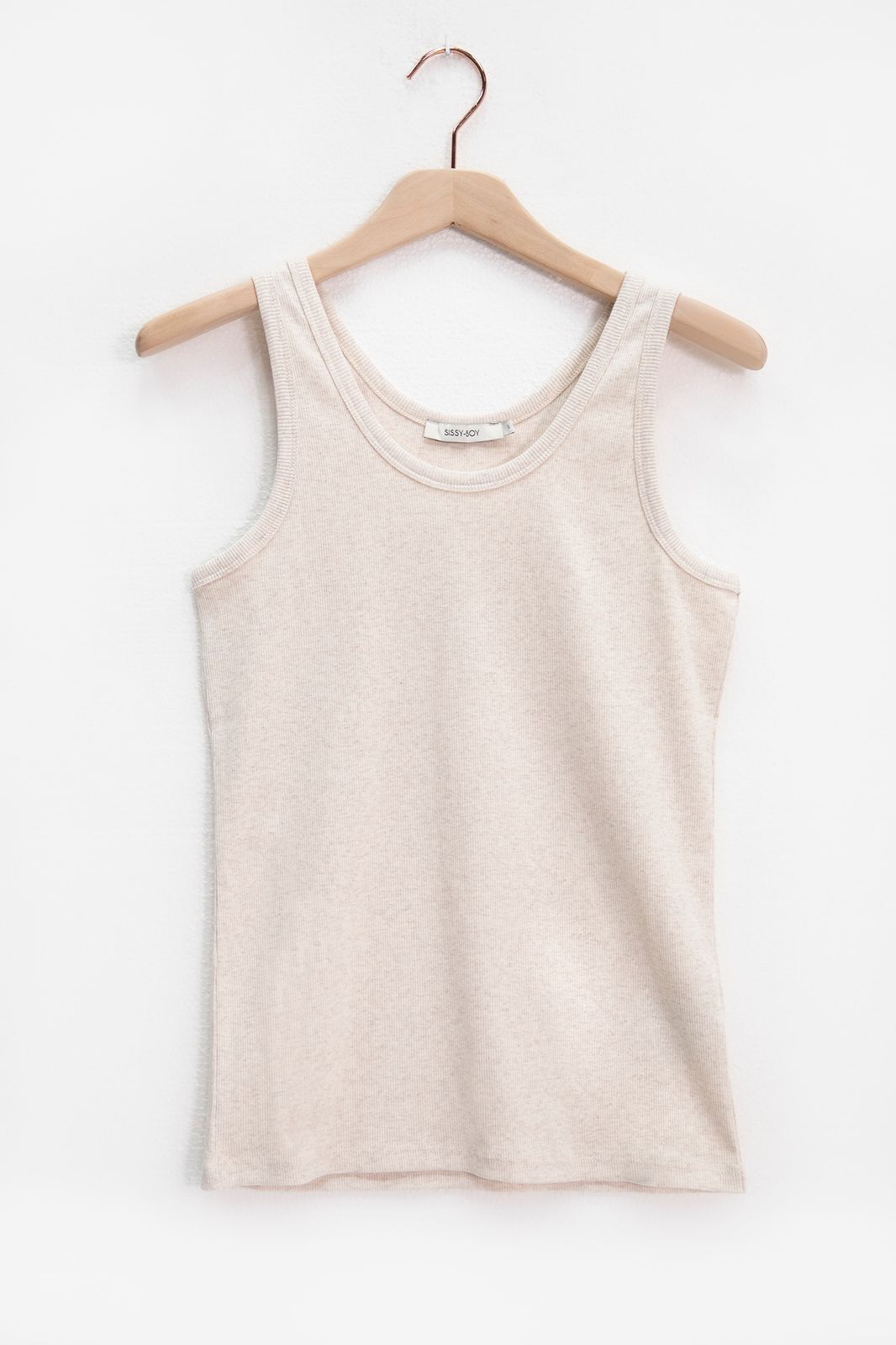 Beige rib singlet