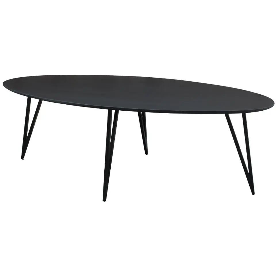 Zwart ovale eettafel Cesar 230x100 cm - Mangohout - Zwart