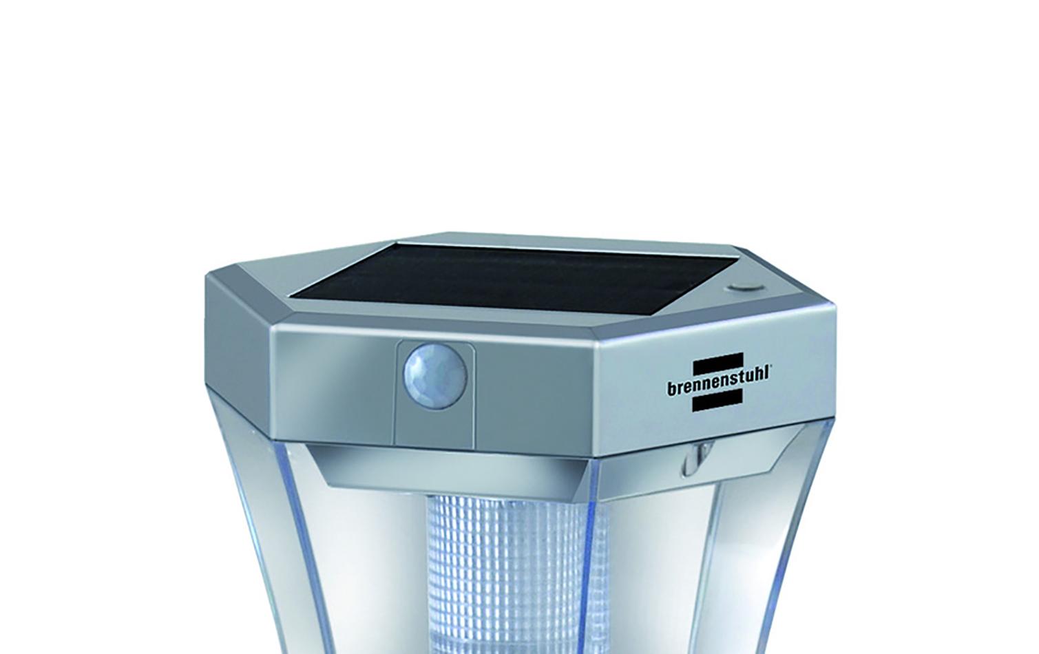 Sockelleuchte SOLAR silberSolarleuchte mit Erdspiess