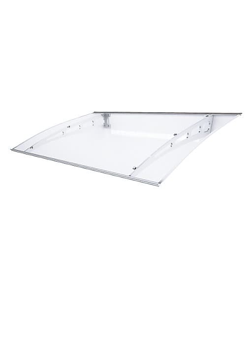 Auvent alu et polycarbonate Basic plus blanc 140 x 90 cm
