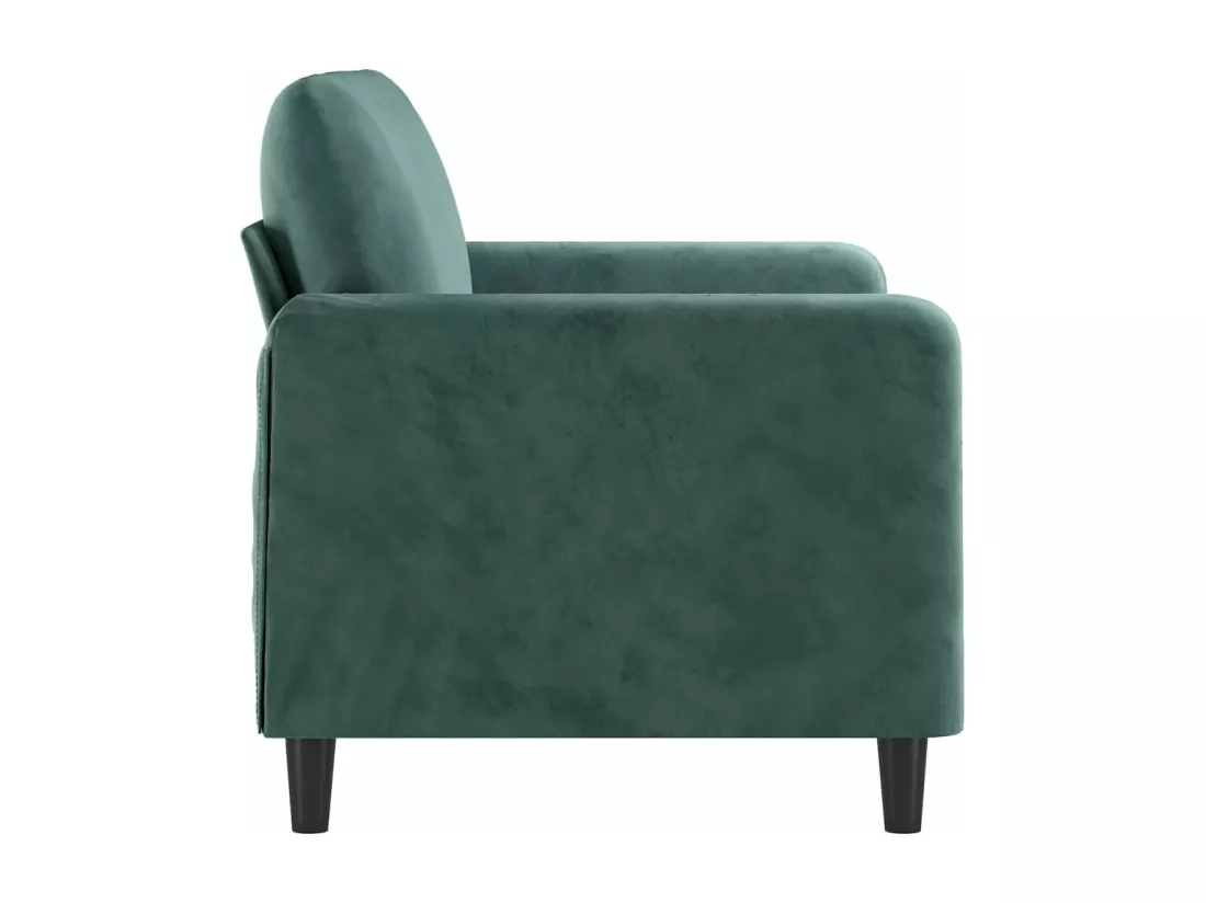 Canapé à 2 places Vert foncé 120 cm Velours