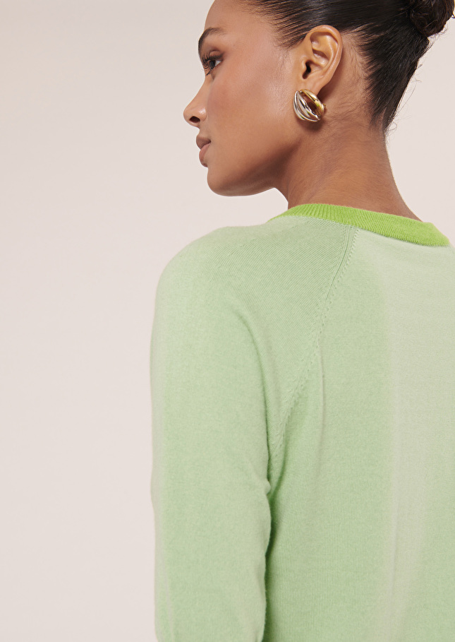 Pull Pastellevert en laine et coton