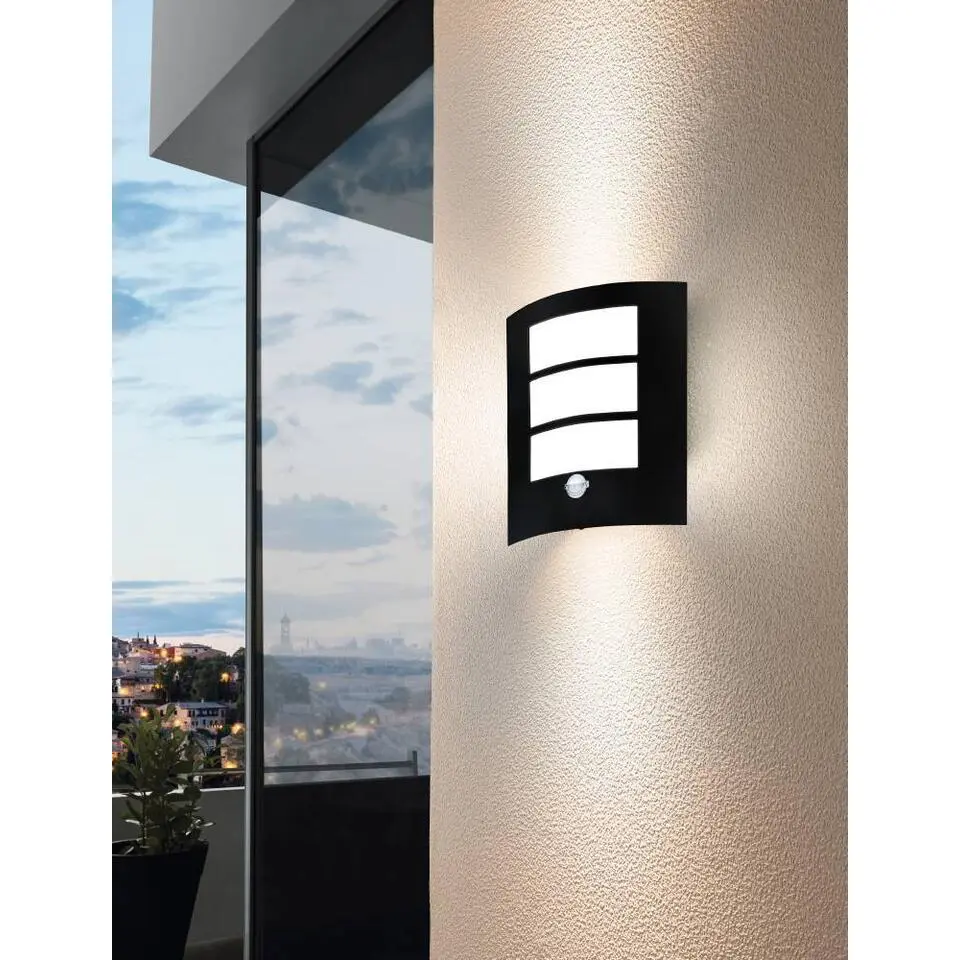 EGLO City Wandlamp - E27 - 23.5 cm - Zwart