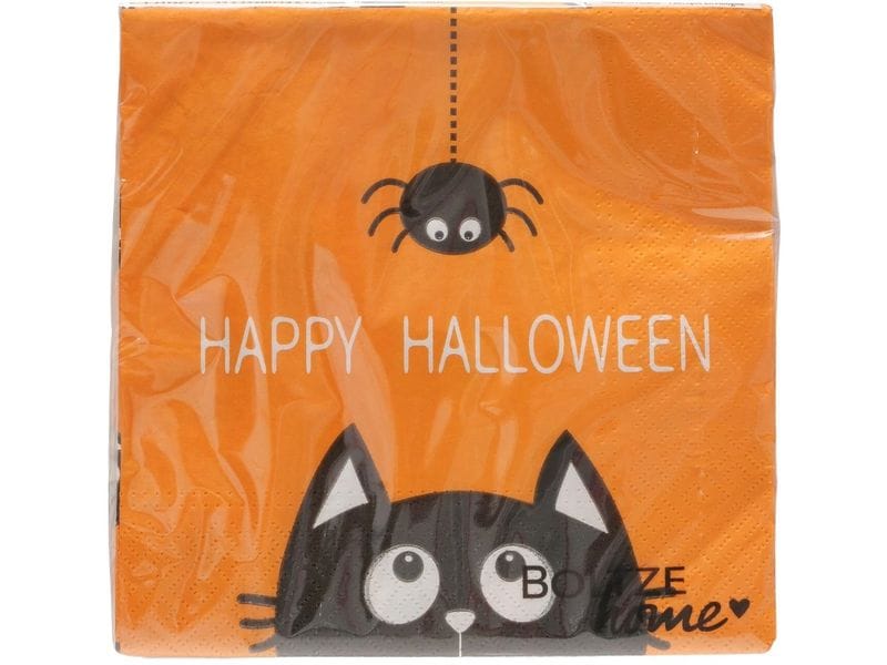 Boltze Servietten Happy Hallowen 20 Stück, 17 x 17 cm Thematische Papierservietten