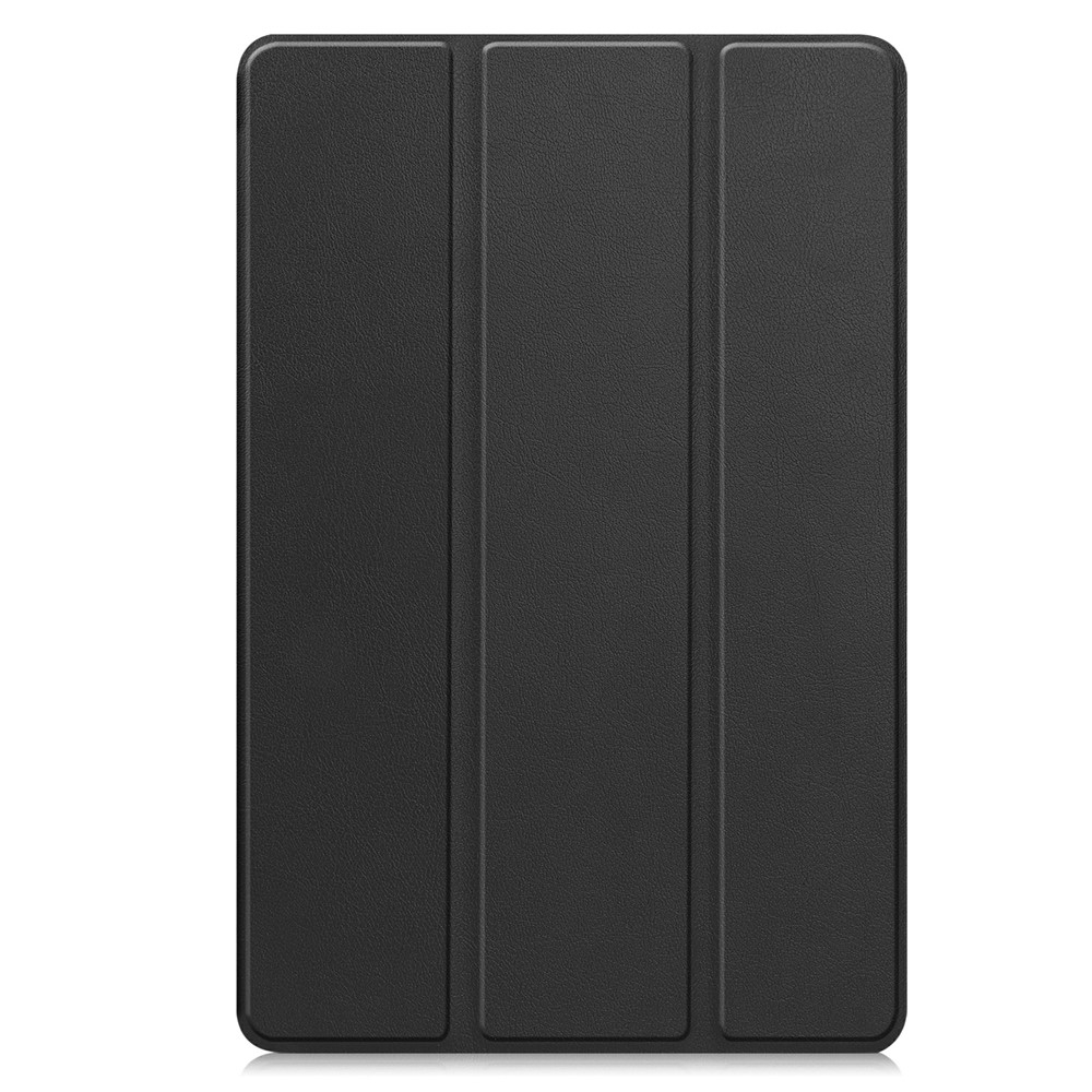 Samsung Galaxy Tab S11 Leder Tasche Smart Cover Hülle Litchi Look - Schwarz