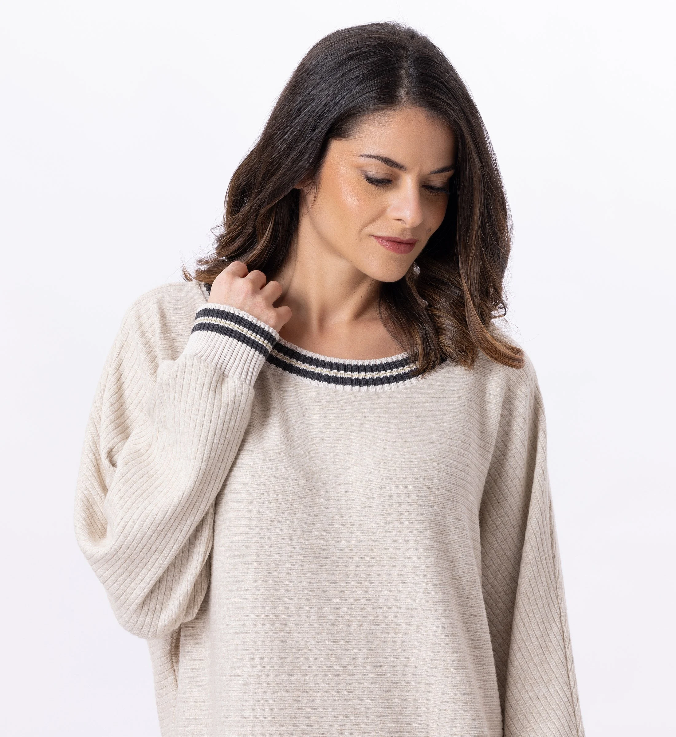 ESMEE 840 - Robe en maille tricot | Beige