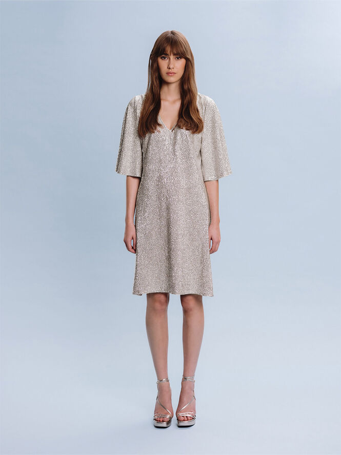 Ida Sjöstedt BEANIE DRESS Mushroom silver