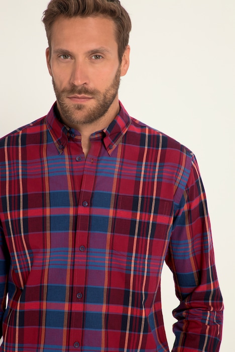 Karohemd, Langarm, Buttondown-Kragen, Modern Fit