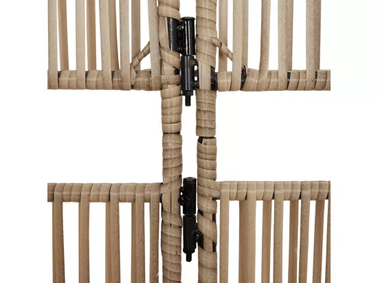 Cloison de séparation 4 panneaux beige résine tressée