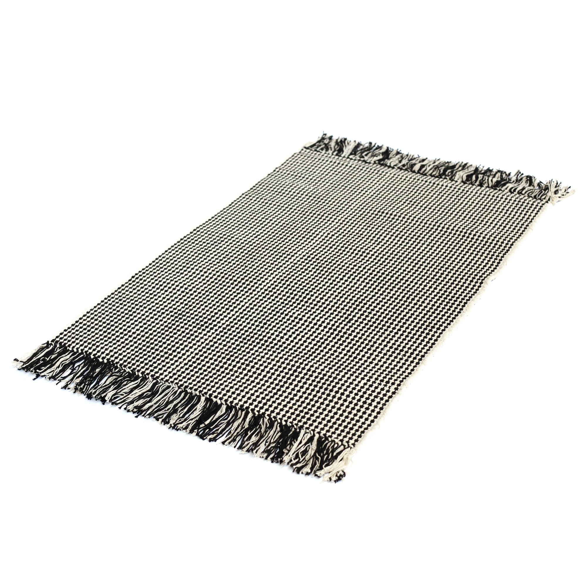 Mini-Rug 'Lelex' schwarz-weiß, B 90 cm, L 60 cm von fischer's lagerhaus