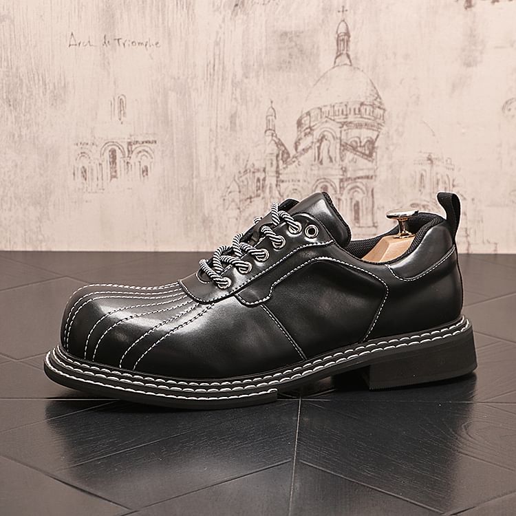 Mr Ozera - Platform Contrast Stitch Panel Veterschoenen