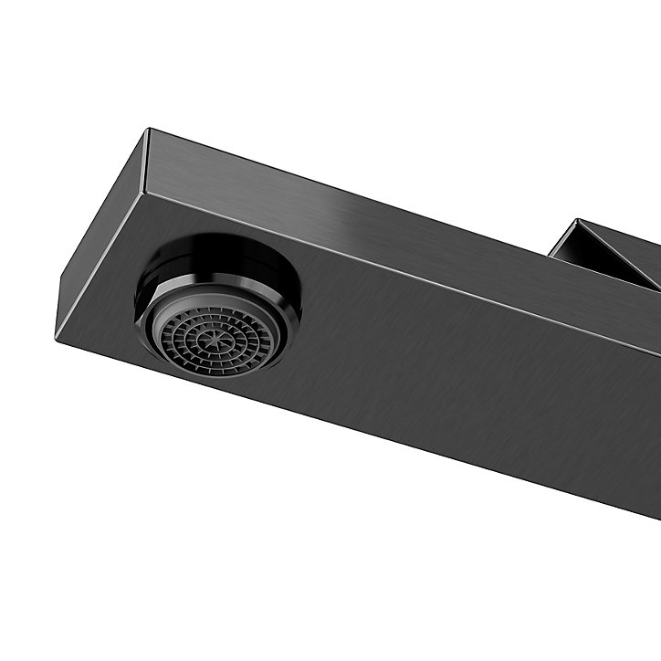 Mitigeur de lavabo H.17,4 cm, gun metal, GoodHome Kolima