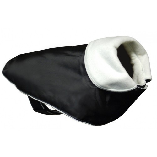 Casaco de trincheira com glitter para cães, branco/preto