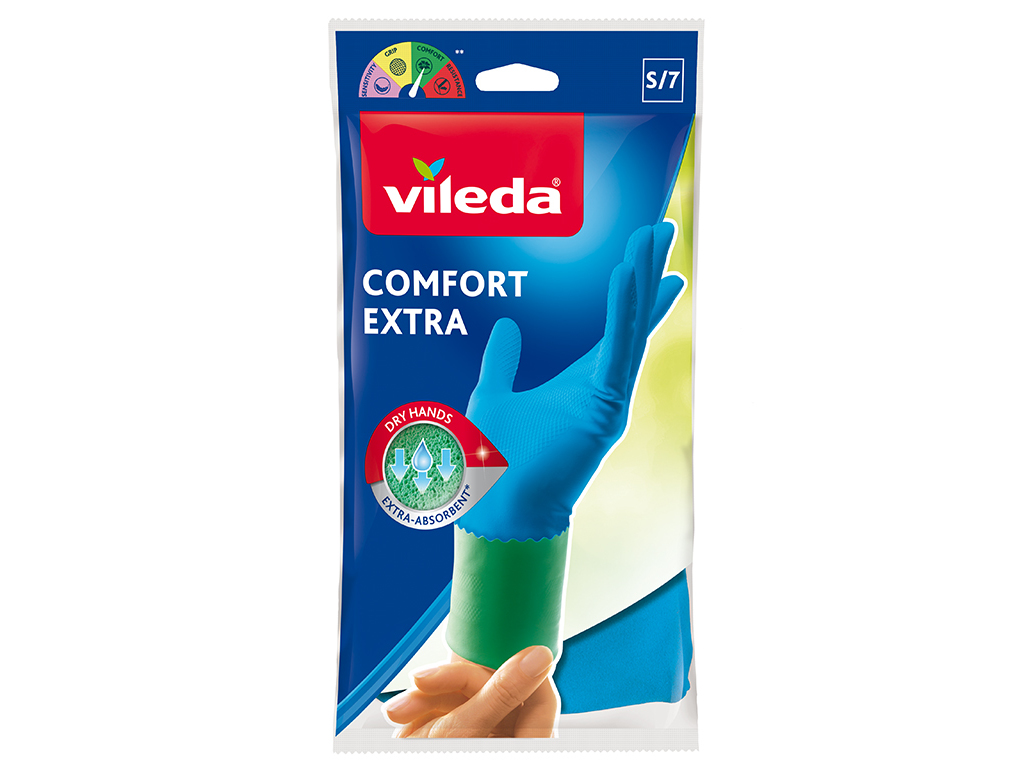 LUVAS VILEDA COMFORT EXTRA TAMANHO PEQUENO-MÉDIO