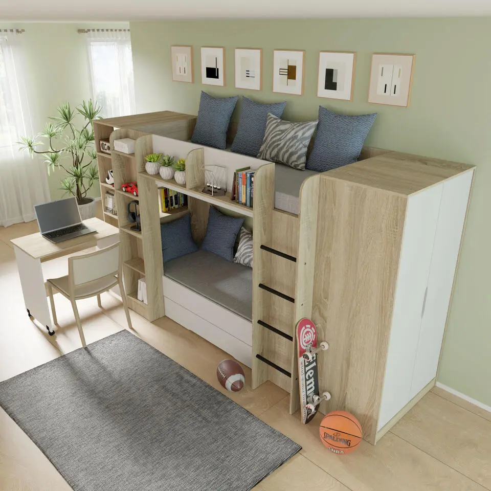 Rek met bureau Samoa-Fuji 165cm sonoma eik / mat wit