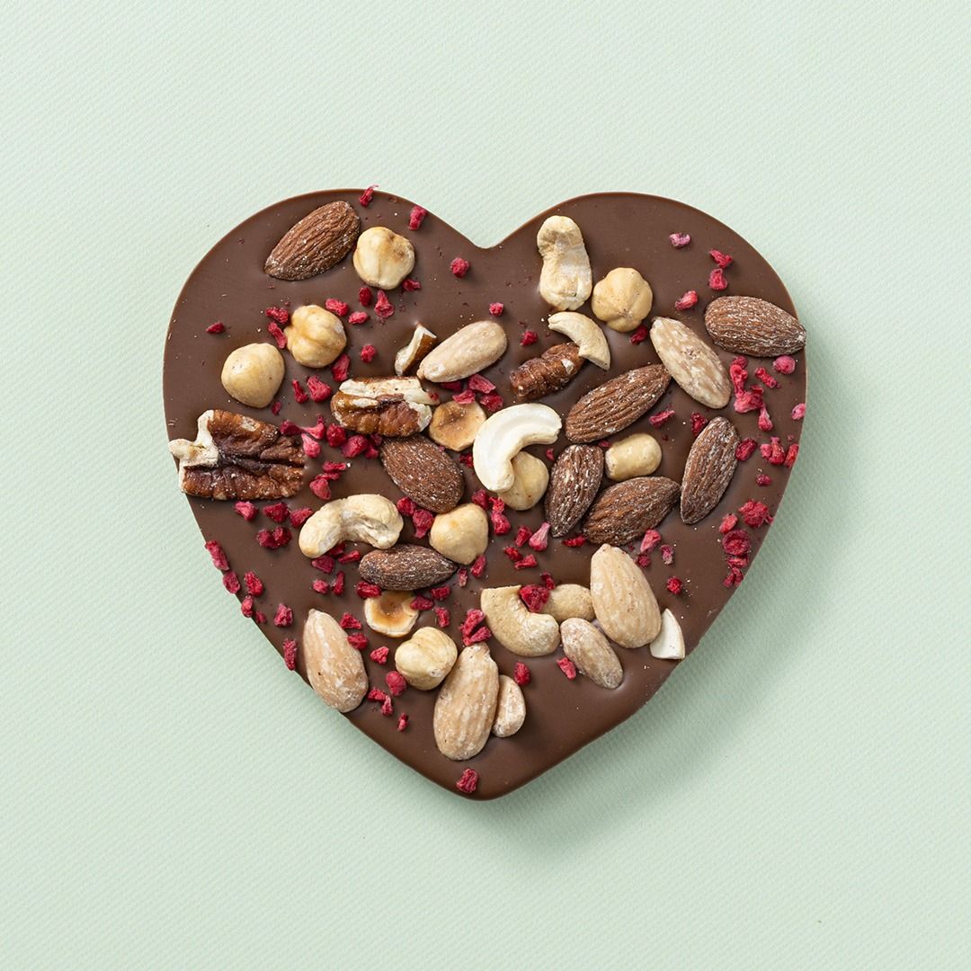 Chocolade hart melk noten