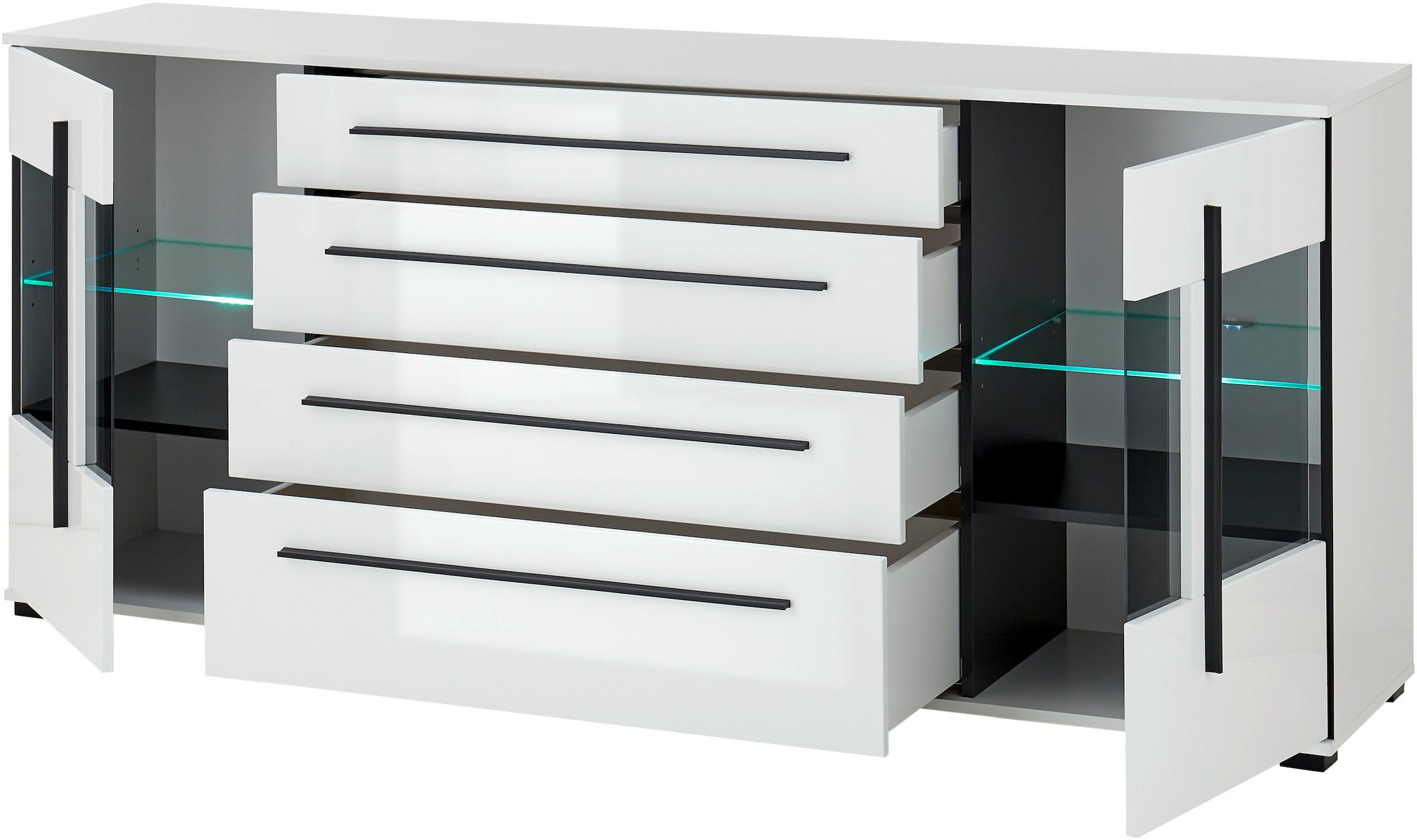 INOSIGN Sideboard »Cantara, moderner Schrank, Kommode in Eiche Evoke oder weiss« schwarze Stangengriffe, ausreichend Stauraum, vielseitig einsetzbar