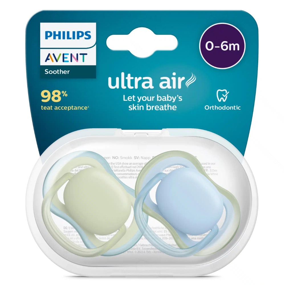 Avent Fopspeen 0-6M Ultra Air Pistache Blauw (2 stuks)