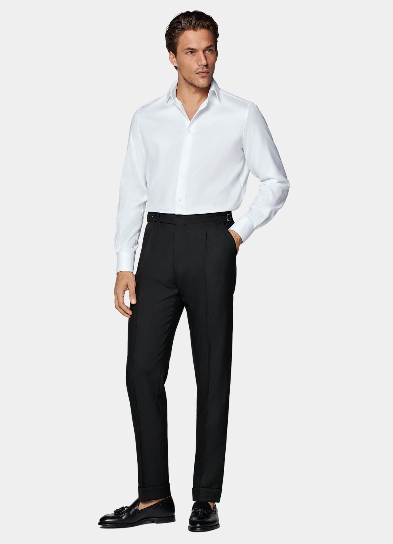 Chemise coupe ajustée en oxford royal blanche