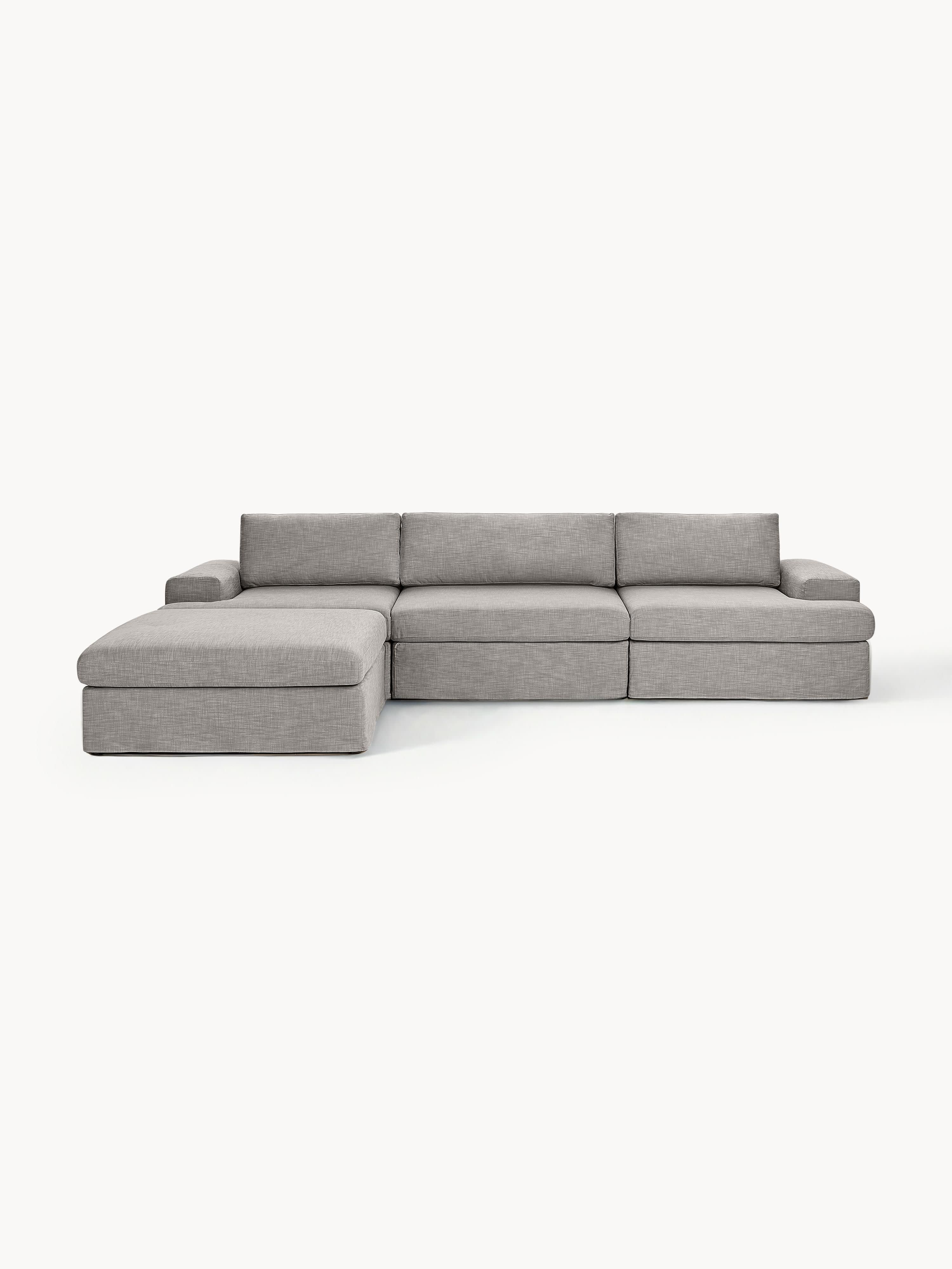 Modulaire bank Russell (4-zits) met poef (links/rechts)