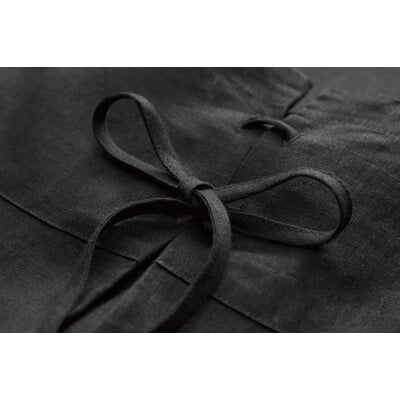 Damen-Leinenkleid, Schwarz