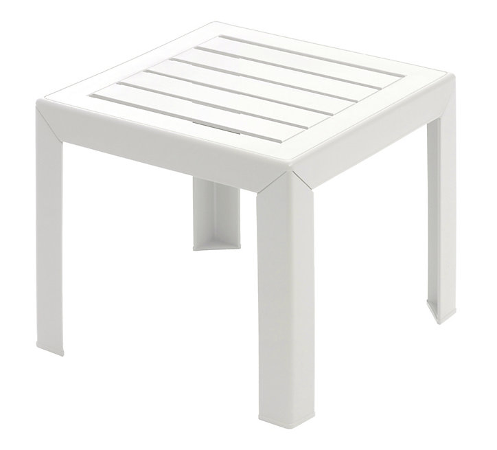 Table basse de jardin Miami en résine de synthèse coloris blanc L.40 x l.40 x H.35 cm