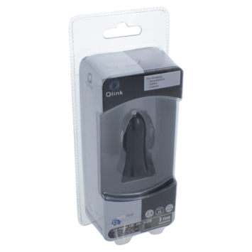 Q-Link Autolader 12V met 2 USB-A zwart
