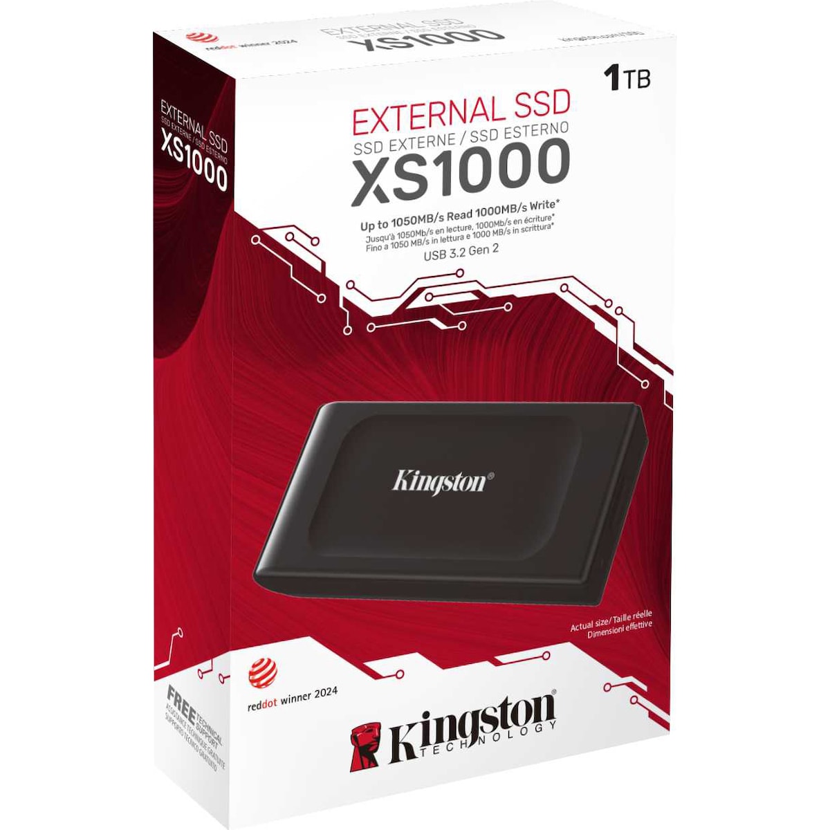 Kingston XS1000 bærbar SSD (1 TB)
