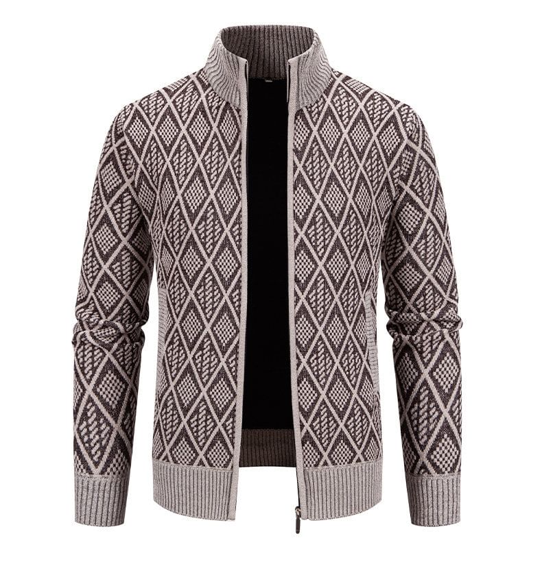 YIKES - Jacquard vest met hoge hals en rits