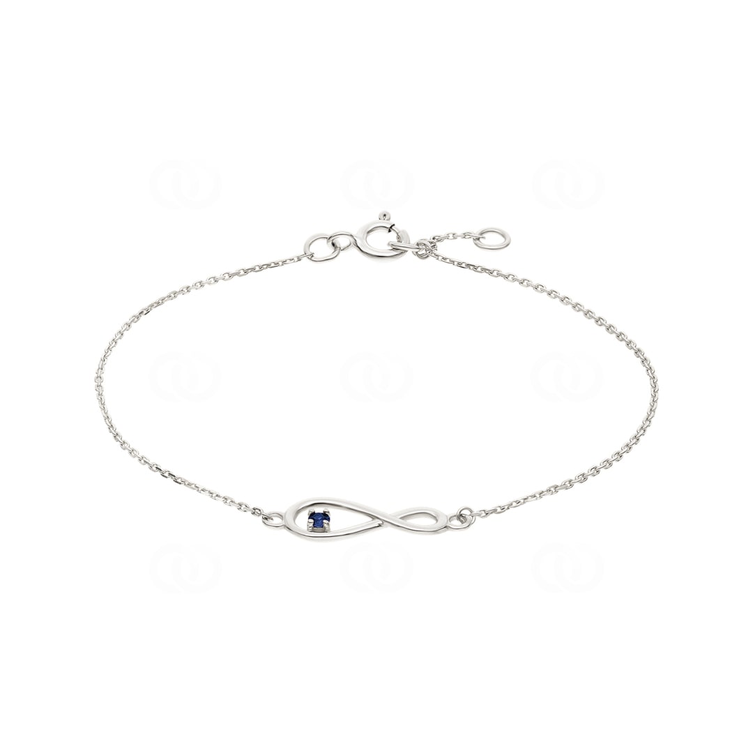 Armband 750/18 K Weissgold Infinity mit Saphir