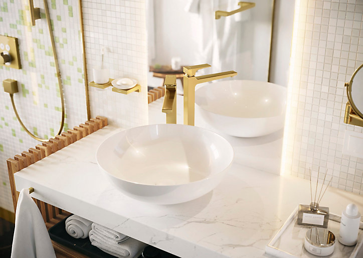 Porte-savon aspect doré poli Addstoris Hansgrohe