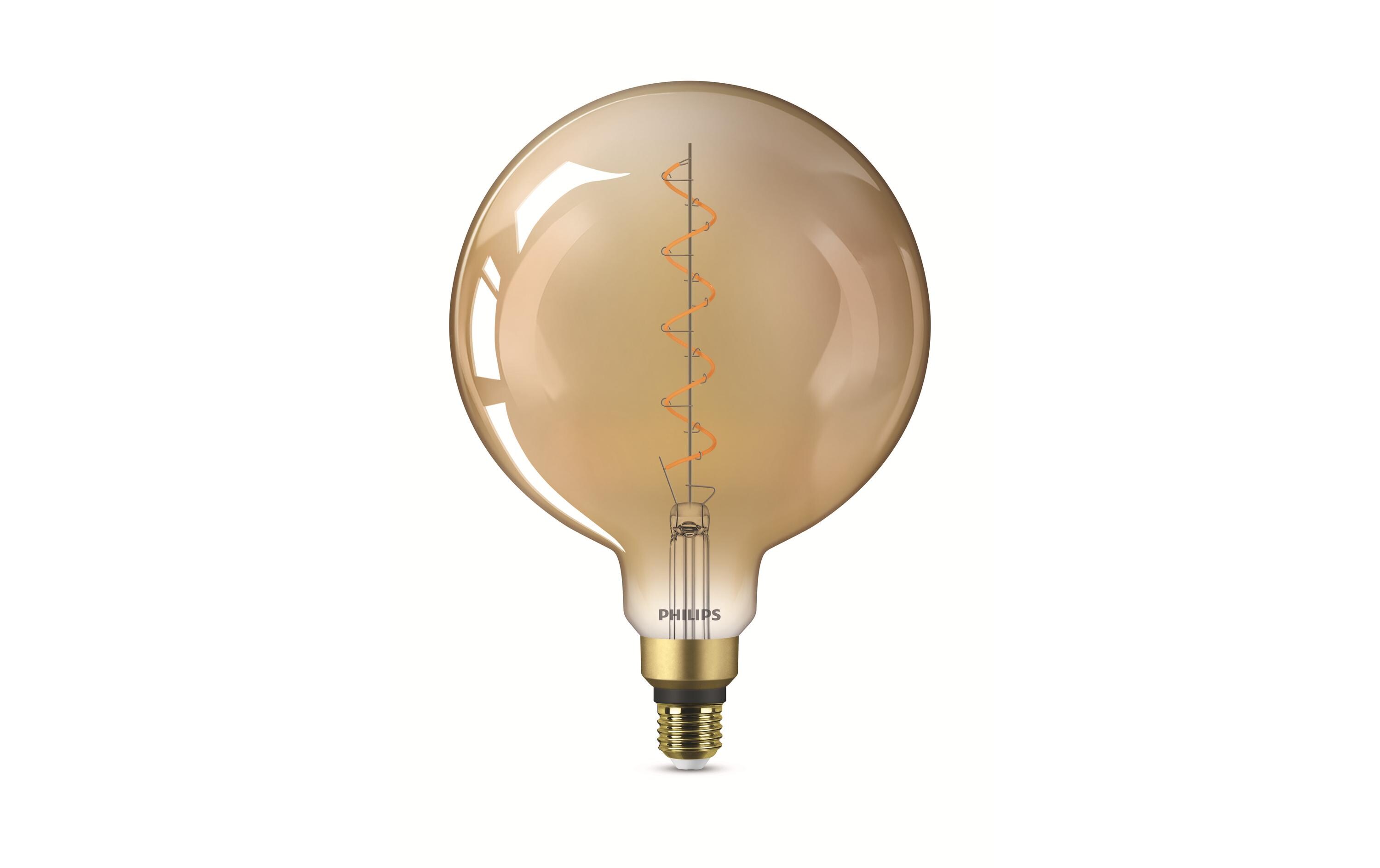 Lampe LEDcla giant 25W E27 G200 GOLD ND WarmweissVintage LED-Leuchtmittel G200 mit sichtbarem Glühfaden