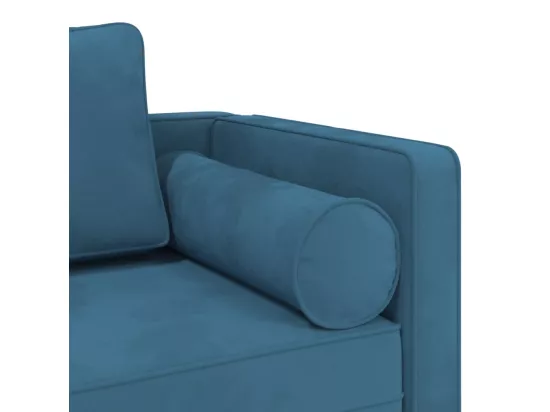 Prolenta Premium - Chaise longue avec coussins bleu velours