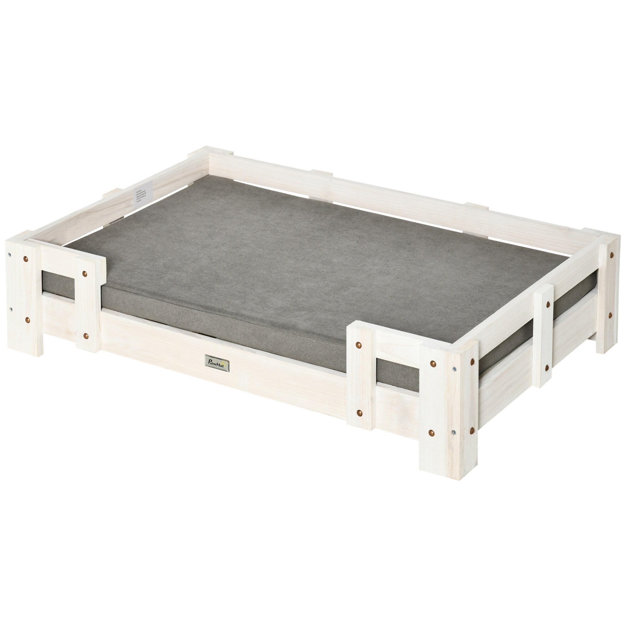 PawHut Hundebett mit Kissen bunt 90L x 60B x 20H cm