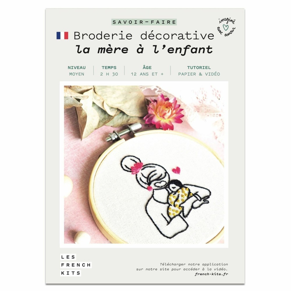 Coffret diy - broderie décorative - mère et enfant