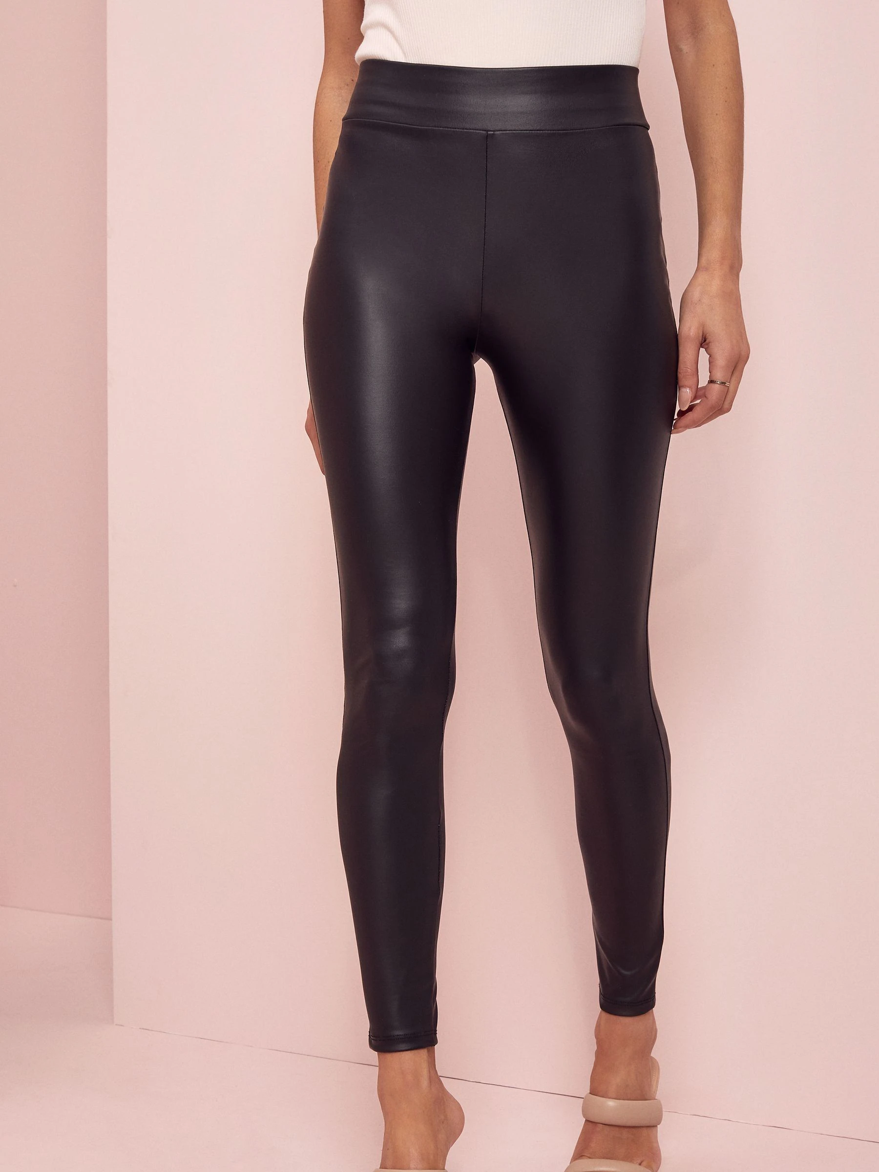 Lipsy - Legging met hoge taille en leerlook