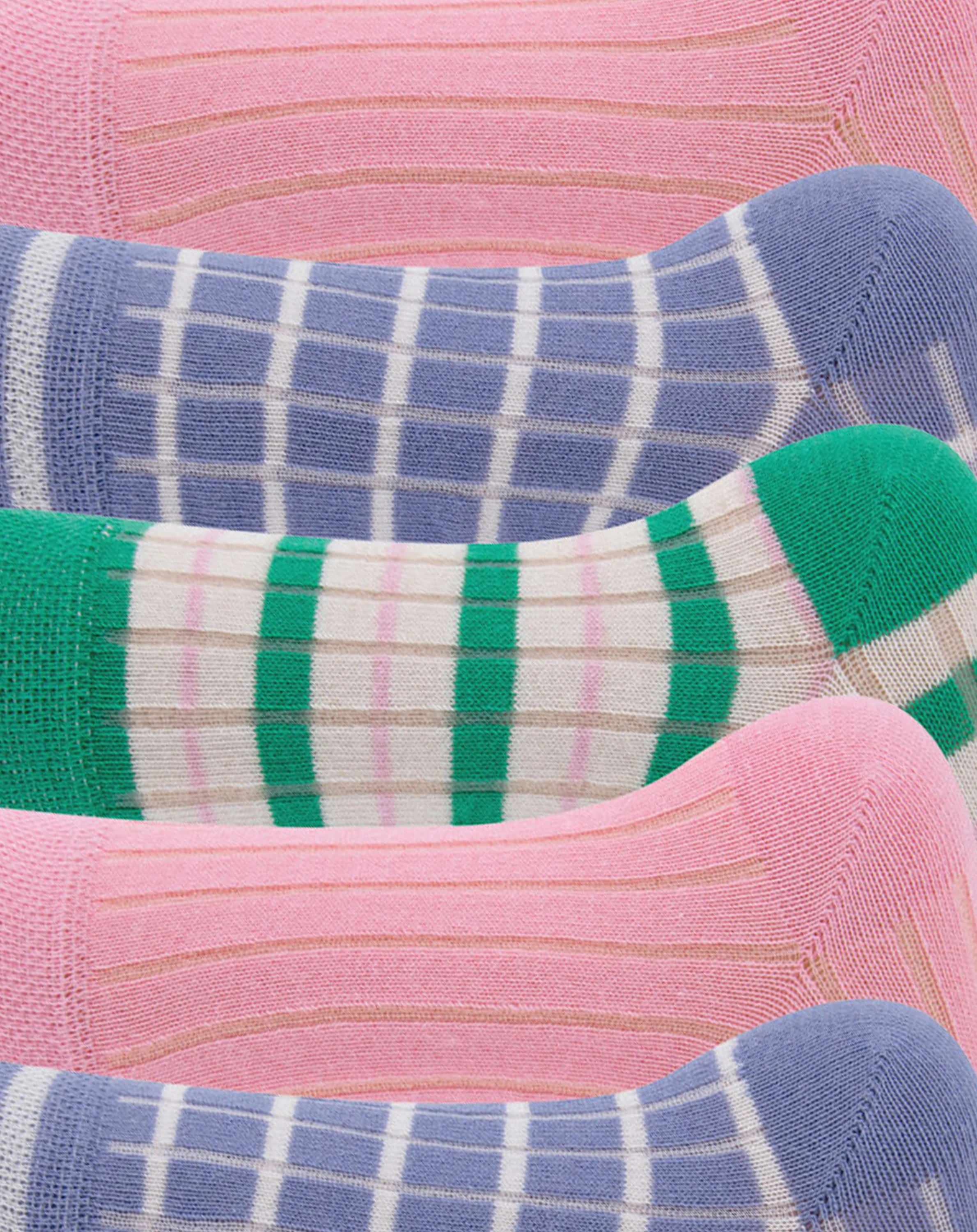 Socken RIPPE & RINGEL 6er-Pack in pink