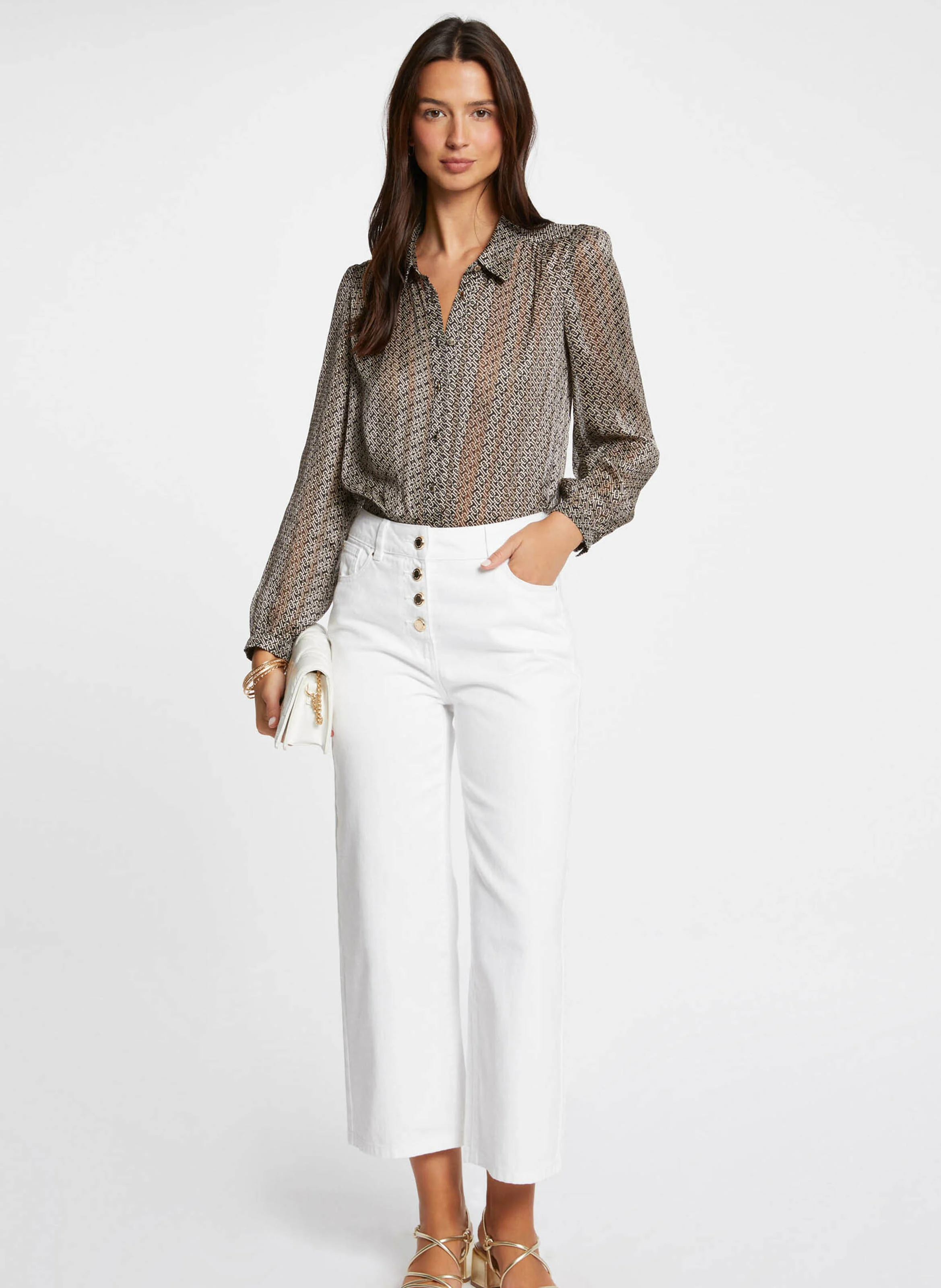 PMIMI - Jean droit taille haute| Blanc