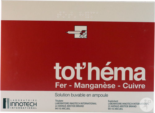 Tot'Hema Fer Manganèse Cuivre Solution Buvable 20 Ampoules