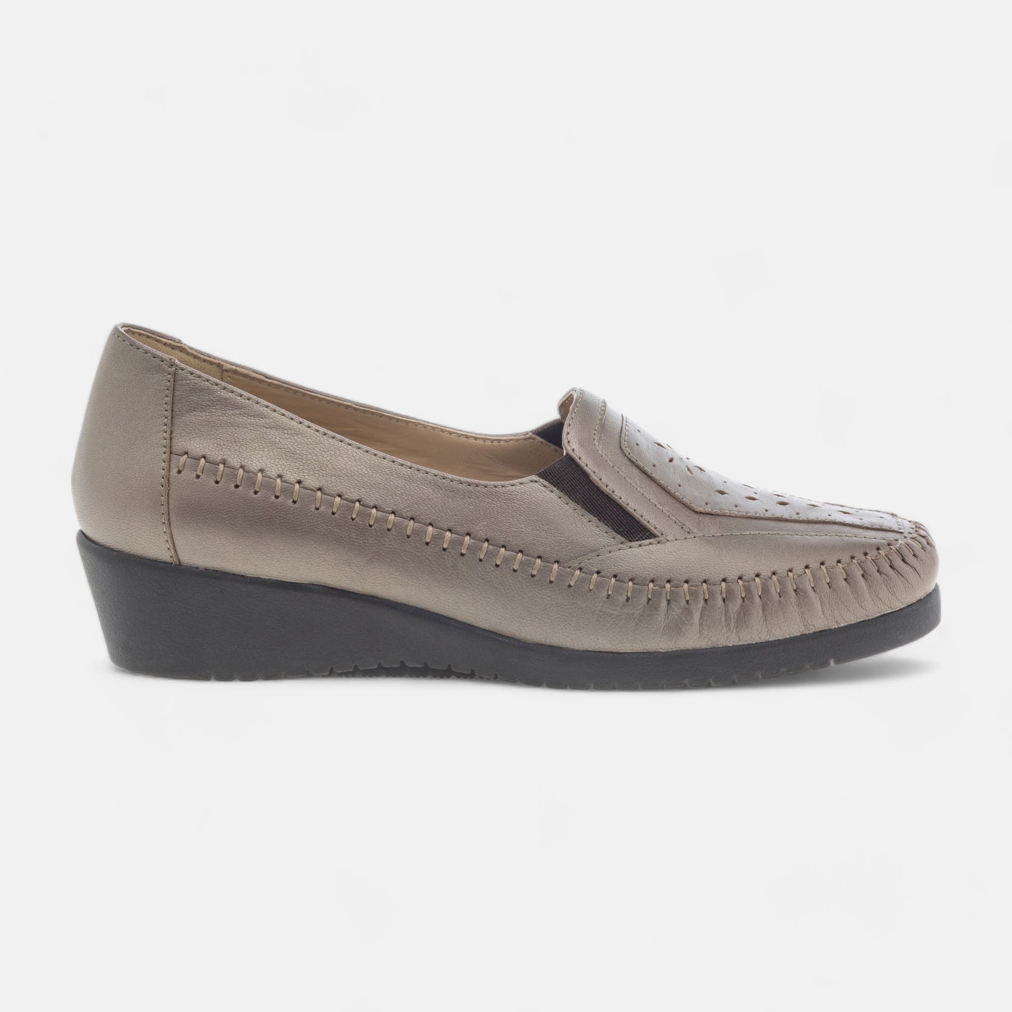 Escarpins pieds sensibles Femme en cuir taupe