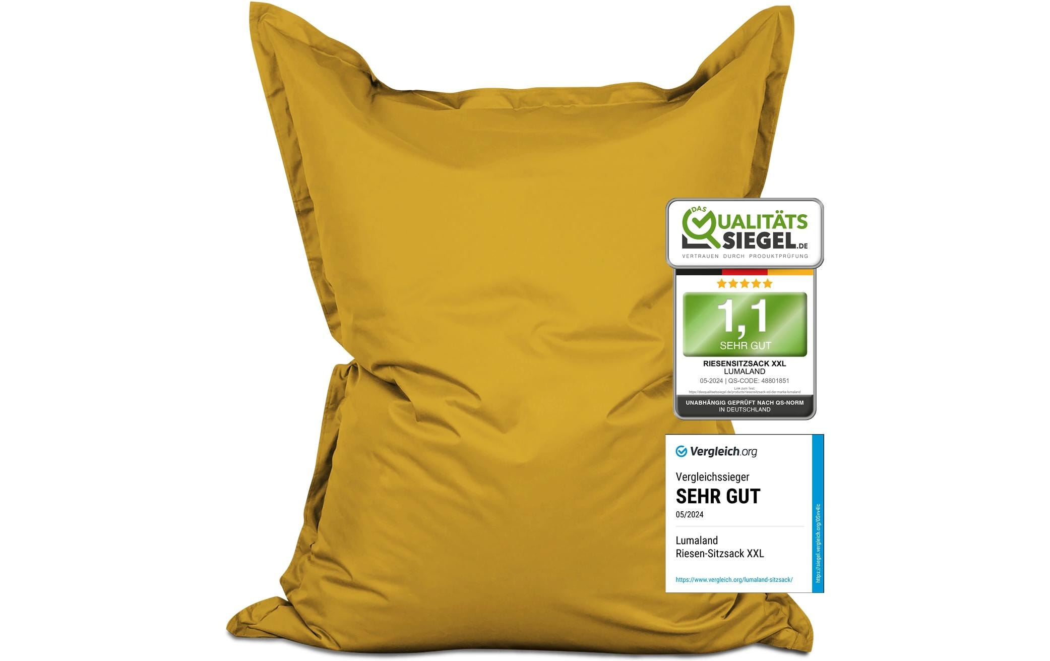 Sitzsack Classic XXL 380 L, Senfgelb<br>Sitzsack für innen und aussen