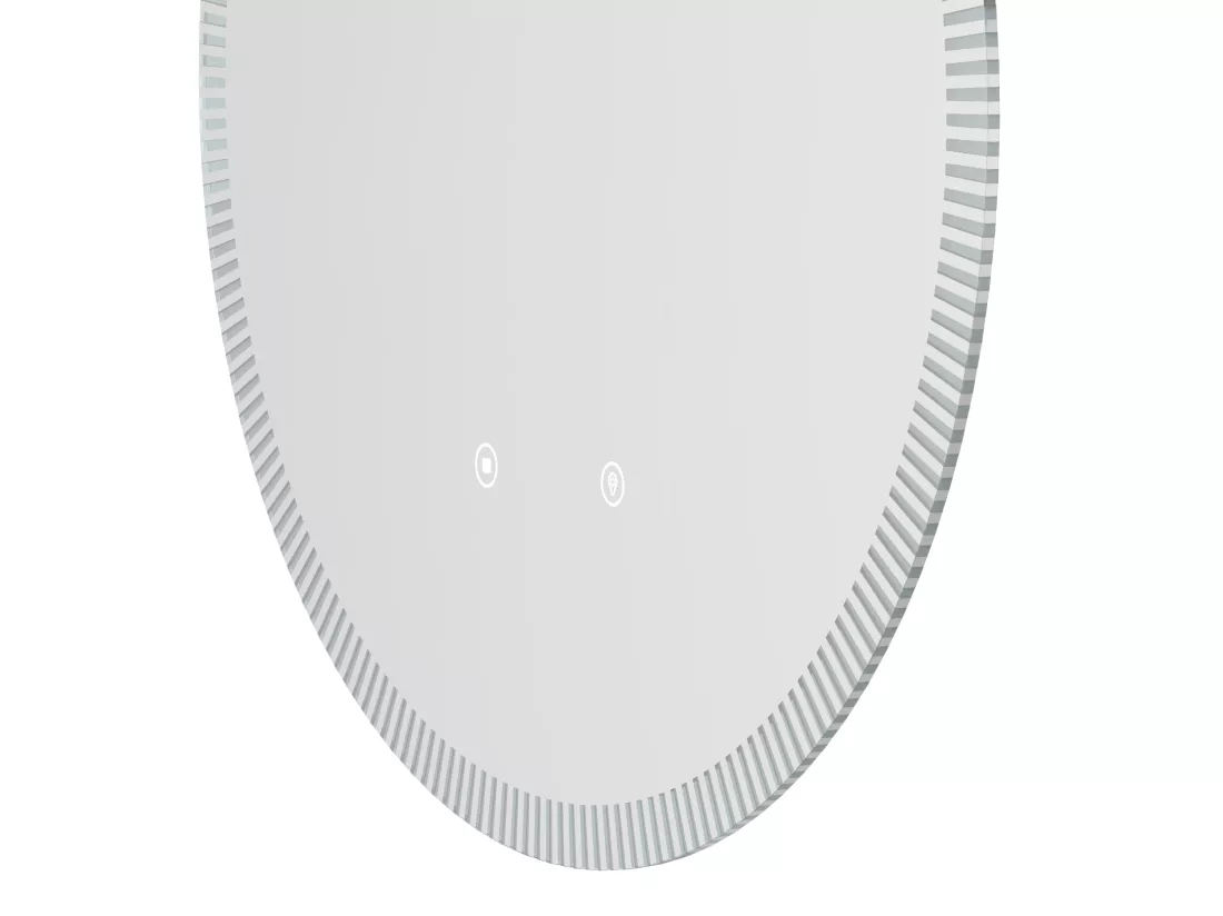 Miroir de salle de bain lumineux soleil avec anti buée et bouton tactile - D60 cm - VERECIO