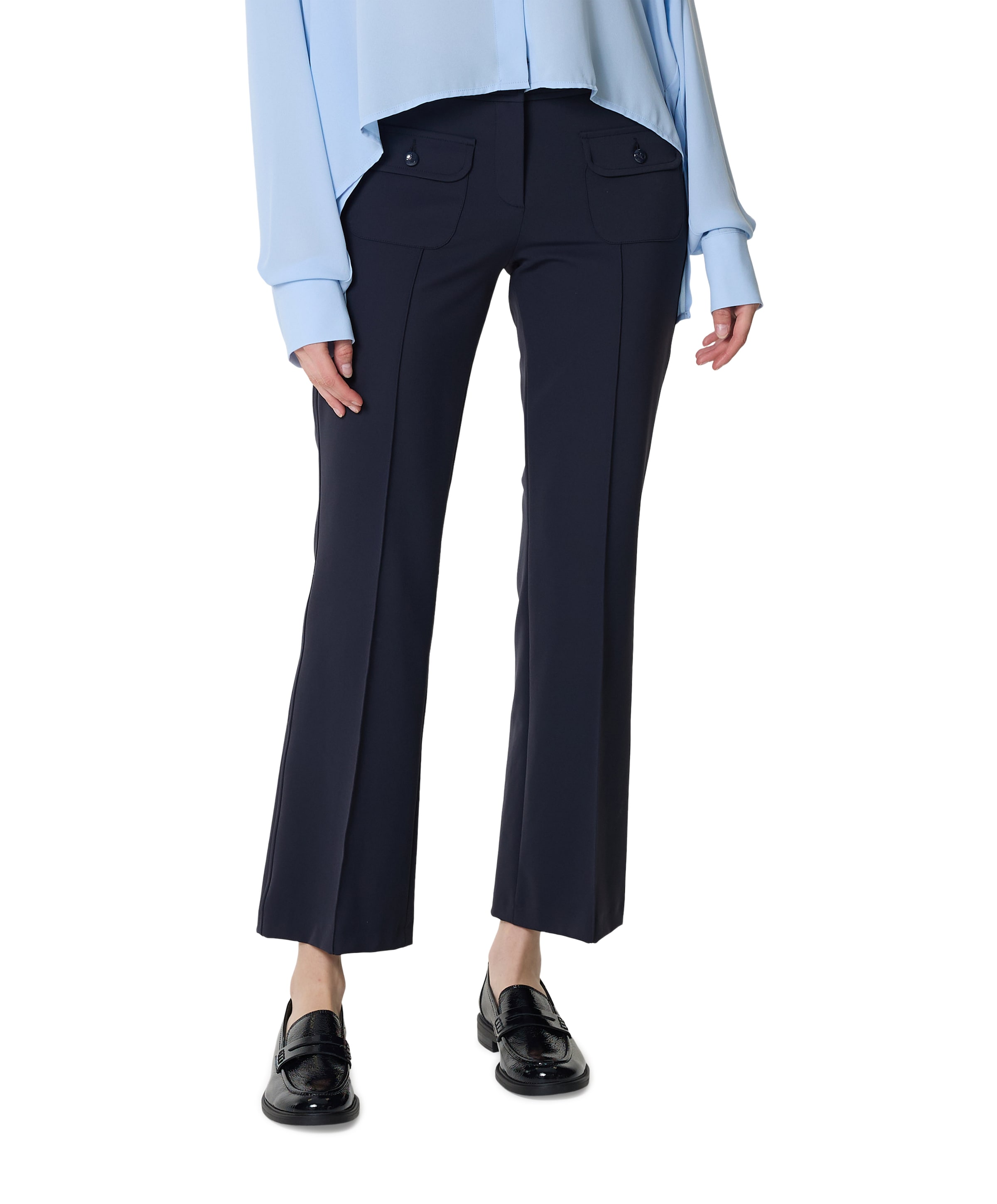 Cambio Farah patched pocket dames broek blauw