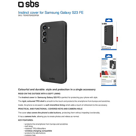 SBS Samsung Galaxy S23 FE cover - sort