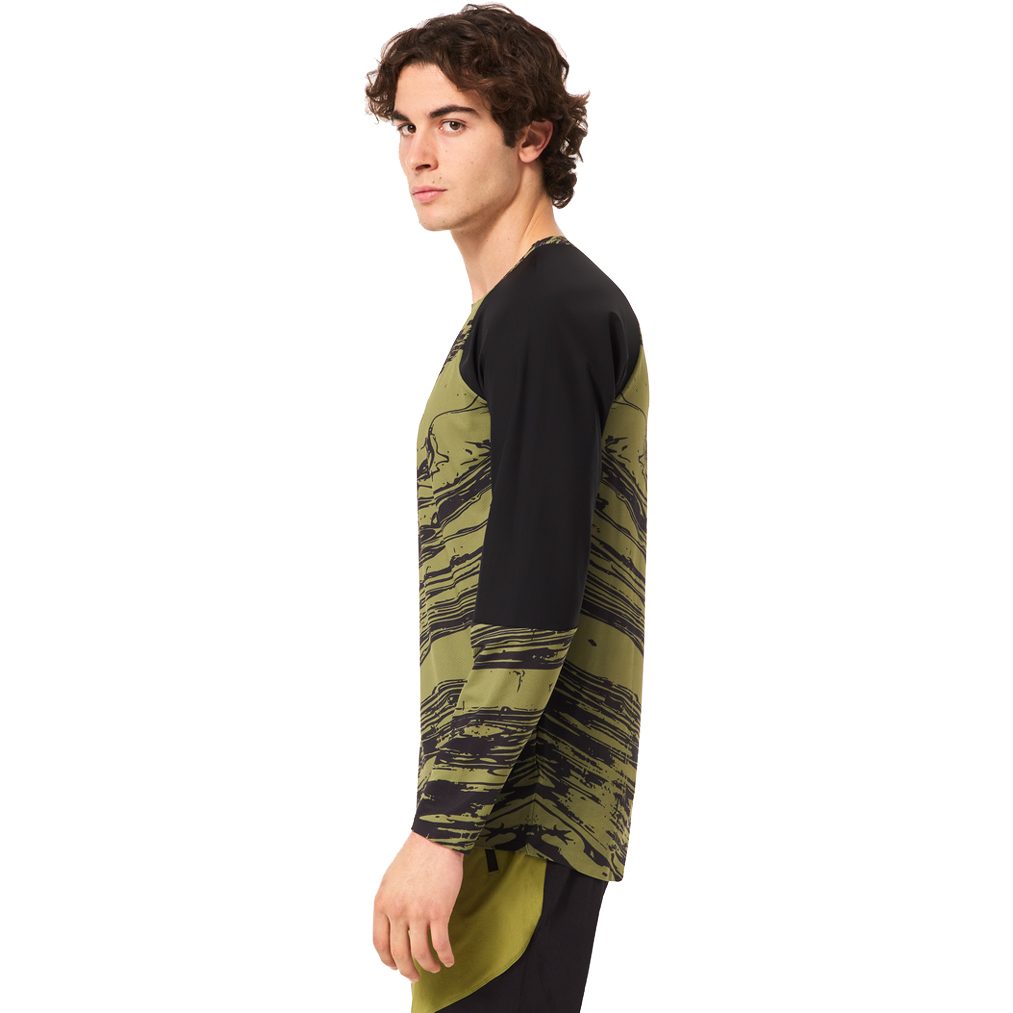 Oakley Seeker Airline Longsleeve Radtrikot Herren duality swirl green