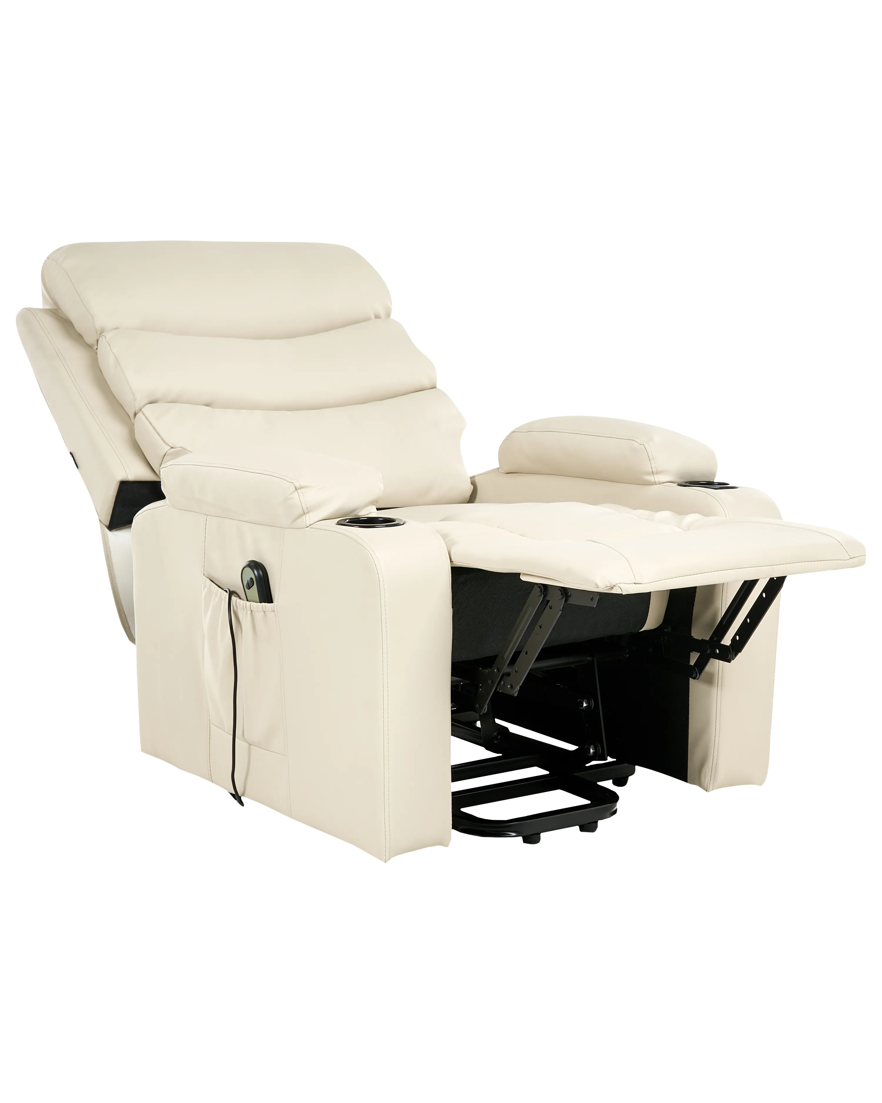 Elektrische relaxfauteuil ETER inclusief voetensteun Kunstleer Beige