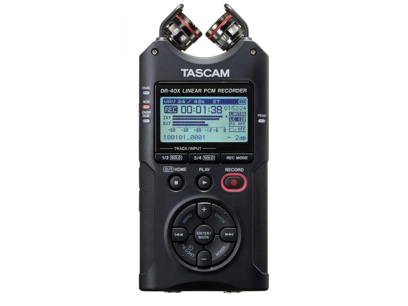 Tascam Portable Recorder DR-40X Tragbarer 4-Spur-Audiorecorder und USB-Interface